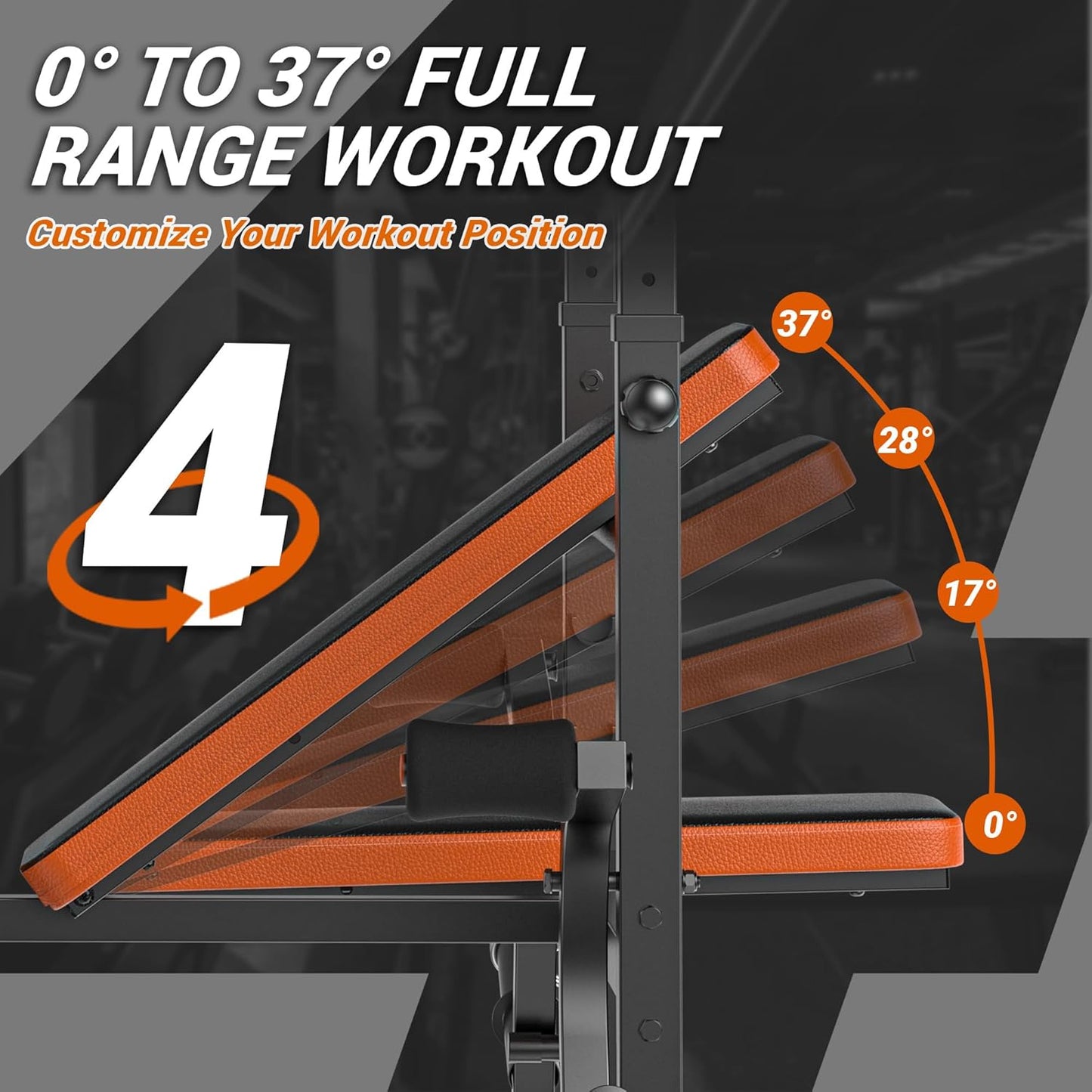 XDDIAS Weight Bench, 770LBS Bench Press Set with Leg Extension, 6 in 1 Olympic Weight Bench for Home Gym, Adjustable Workout Bench with Rack & Preacher Pad, Flat Incline Bench for Weight Lifting