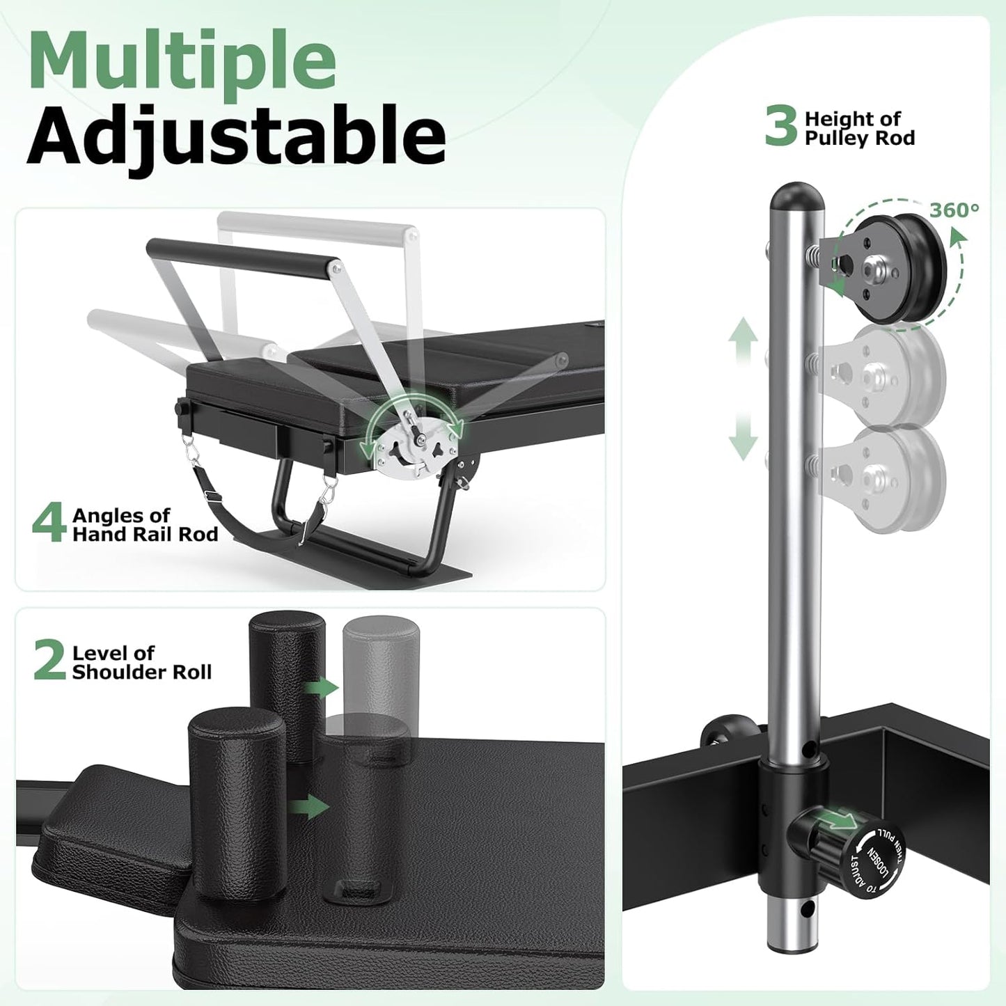 XDDIAS Pilates Reformer 91.3" Large Foldable Reformer Pilates Machine with Longer Slide Rails, Jump Board, 2 Resistance Combinations, 6.2' Height Friendly Pilates Equipment for Home Gym, Up to 400 LBS