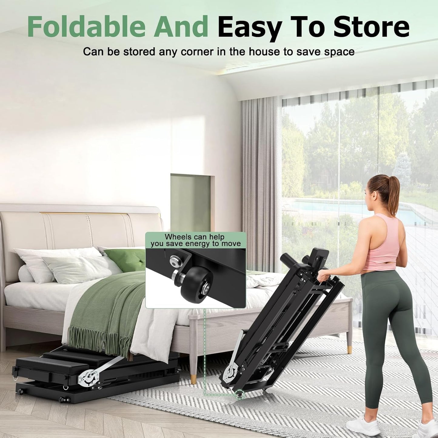 XDDIAS Pilates Reformer 91.3" Large Foldable Reformer Pilates Machine with Longer Slide Rails, Jump Board, 2 Resistance Combinations, 6.2' Height Friendly Pilates Equipment for Home Gym, Up to 400 LBS